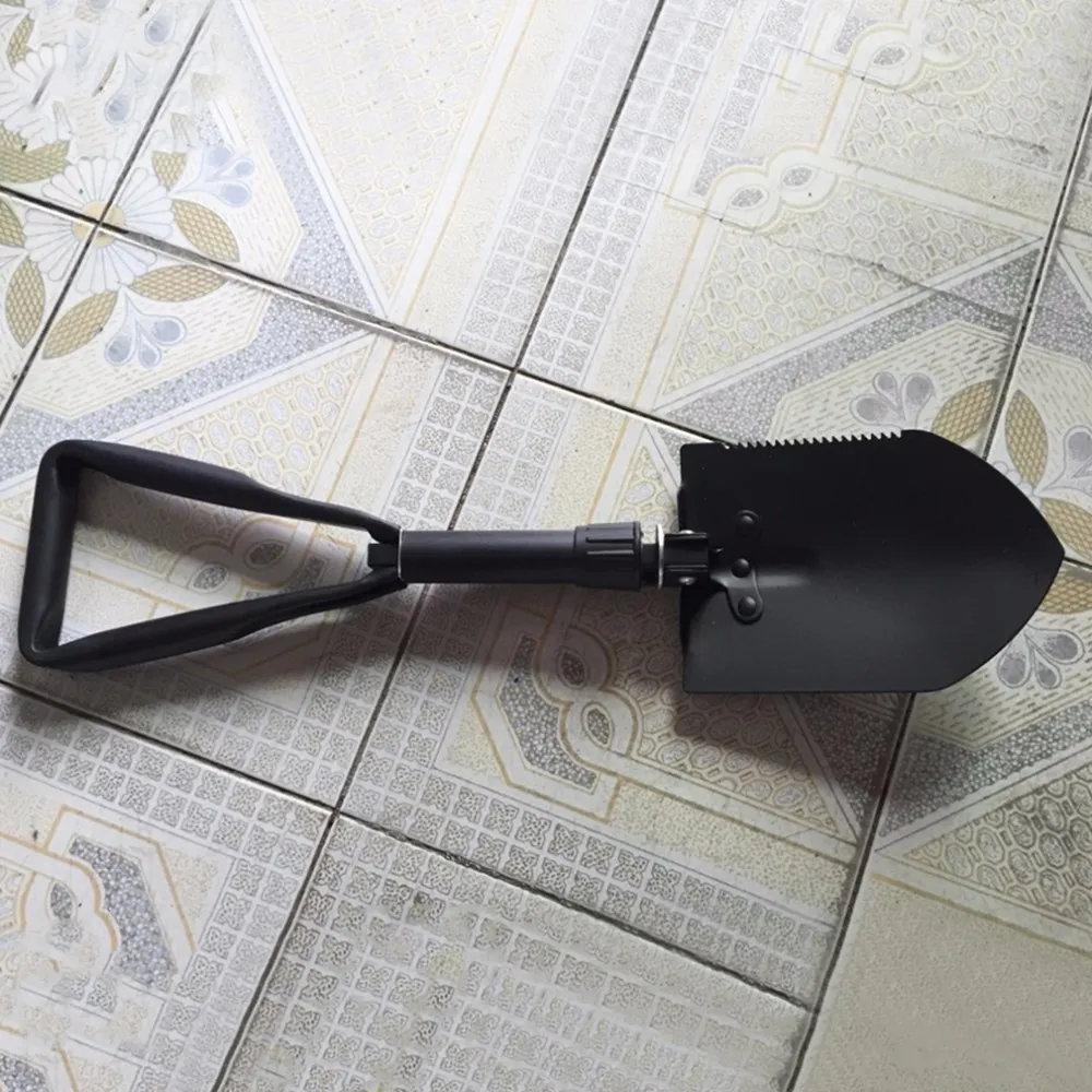 Multifunktionell Militär Folding Shovel Exploration Survival Spade Emergency Garden Camping Utomhusverktyg med väska Partihandel