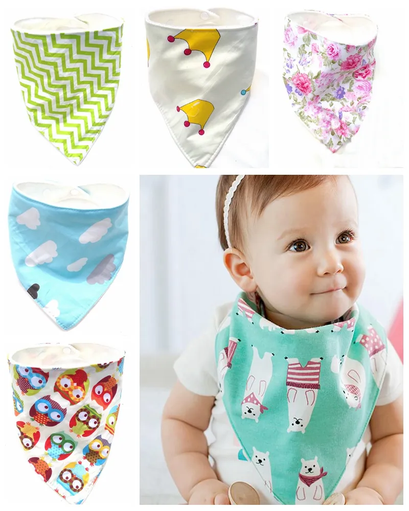 100 sztuk Trójkąt Bib Bandana Burp Cloths 100% Bawełna Kerchief Niemowlę Ślina Śliniaki Pinafore Fartuch Kierownictwo Karmienie Ye007