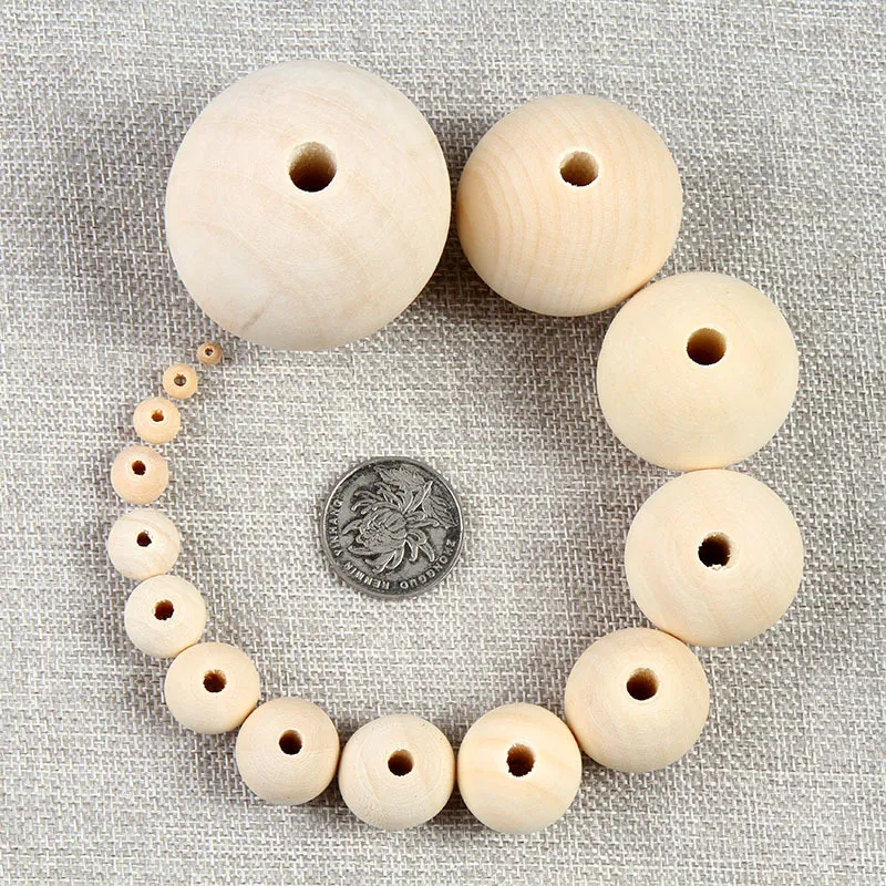 200PCS Christmas Wooden Beads For Crafts, 16Mm Wood Beads With