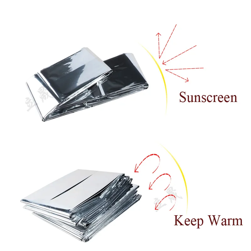 새로운 뜨거운 210 x 130 실버 애완 동물 비상 담요 야외 절연 담요 방수 응급 생존 절연 호일 열 블랜 케트
