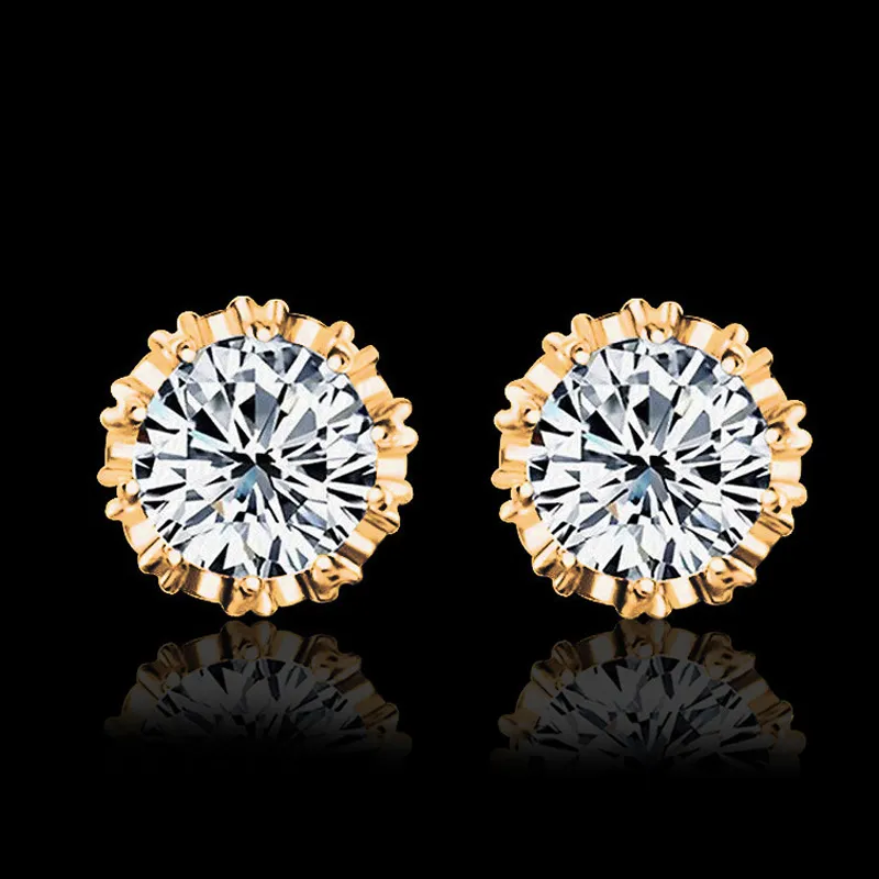 Nieuwe Crown Wedding Stud Earring 2017 Nieuwe 925 Sterling Zilver Gesimuleerde Diamanten Engagement Mooie Sieraden Crystal Ear Rings Crown Earri
