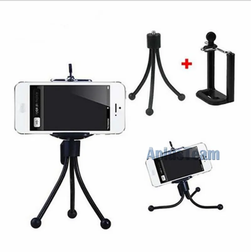 Multifuncional Mini Tripé Kits de Viagem Ajustável Portátil Suporte Do Telefone Câmera Polvo Flexível Perna Suporte Stand Adaptador de Montagem Universal