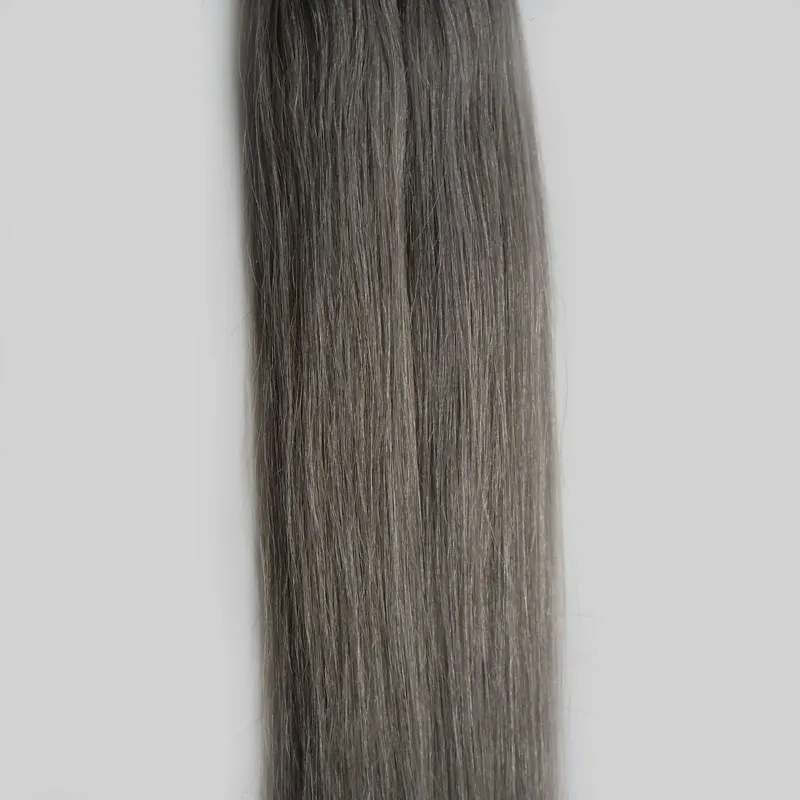 실버 회색 머리카락 확장 브라 직선 인간의 머리카락 융합 u 팁 확장 100s 보세 인간의 머리카락 확장 보완 100g