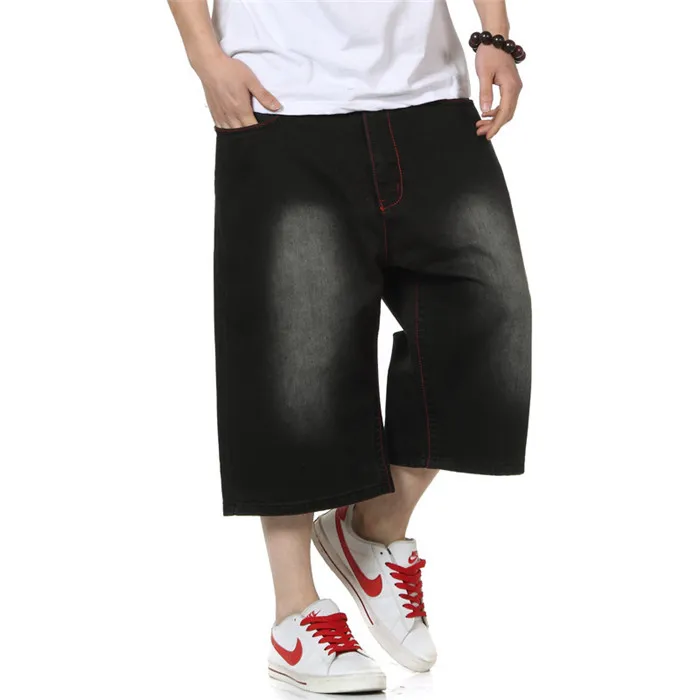Ganzsommer-Stil, Hip-Hop, lockere, lockere bedruckte Hose für Herren, Denim-Jeans-Shorts, Herren-Shorts in Übergröße 30–46 FS49411300M