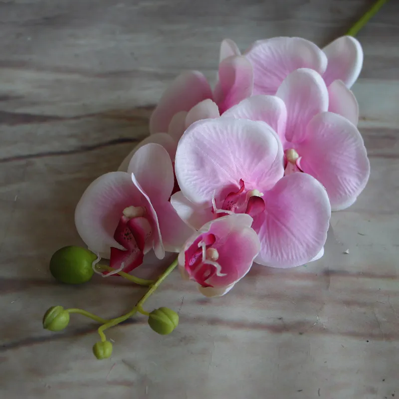 Polilla artificial Mariposa Orquídea Flor Phalaenopsis Exhibición refinada Flores falsas Sala de bodas Decoración para el hogar es