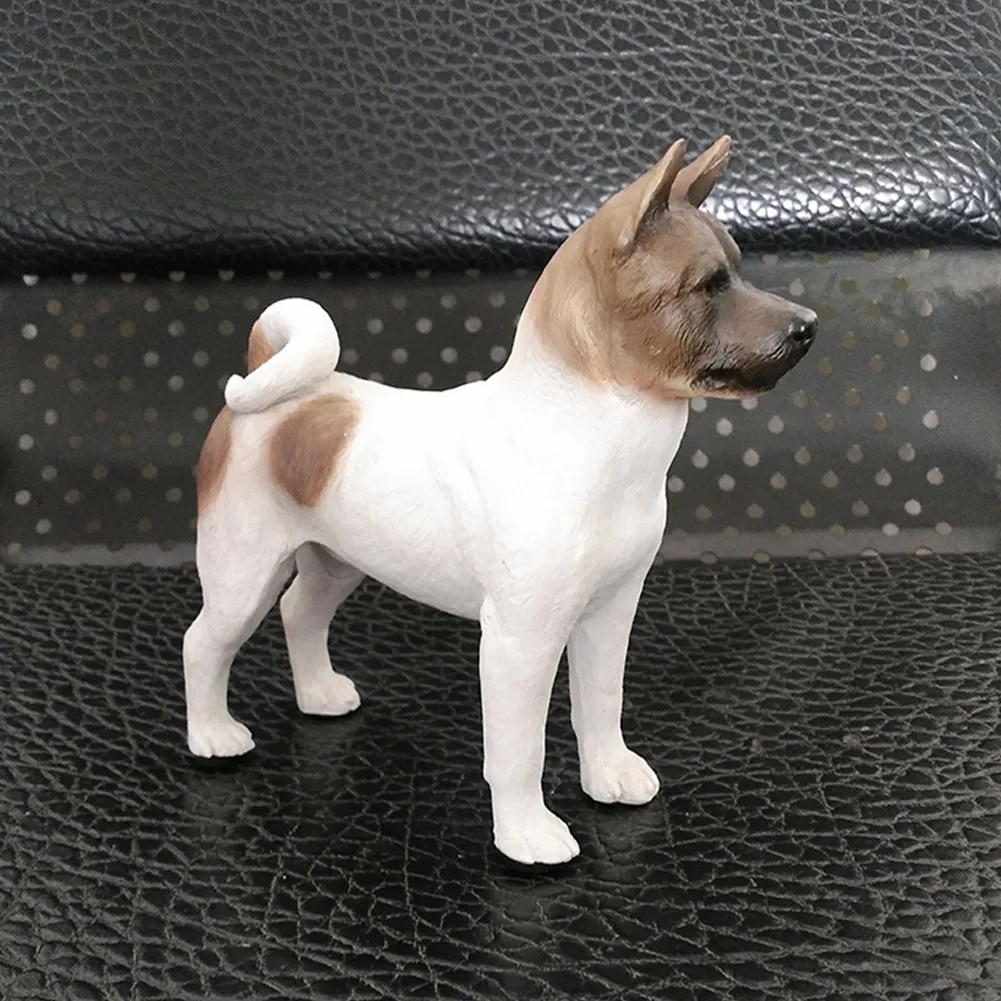 Artes japonês Akit mão artesanato Estátua de cachorro esculpida estatueta com resina para decoração de quarto