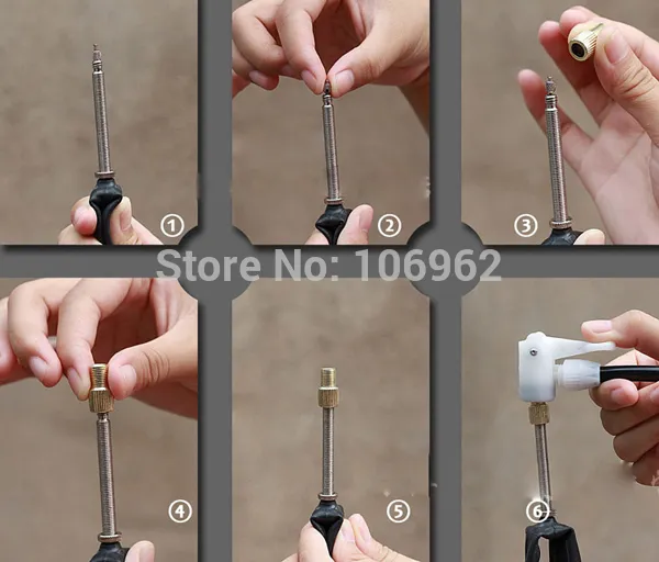 Alloy Presta Tire Valve Adapters For Bike Pedals Convert French To US