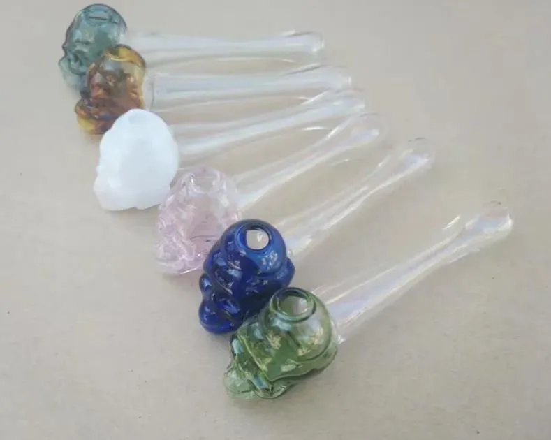 Bone head pipe Wholesale Glass Bongs Accessories, Water Pipe Smoking, 