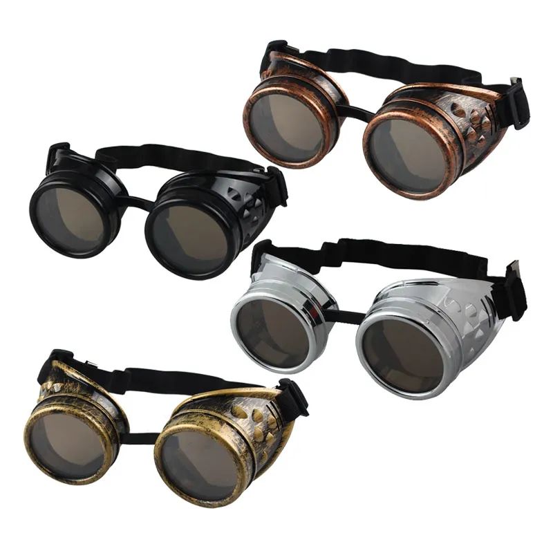 Großhandels-Hot Unisex Vintage viktorianischen Stil Steampunk Brille Schweißen Punk Brille Cosplay Brille Sonnenbrille Männer Frauen Brillen Brille