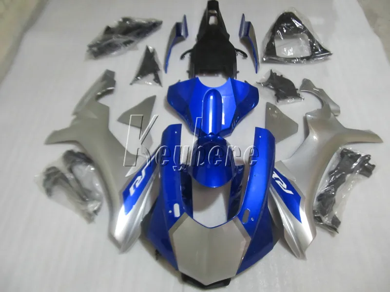 Kit de carenagem de carroceria de injeção para Yamaha YZF R1 09 10 11 12 13 14 conjunto de carenagens de prata azul YZFR1 2009-2014 OR12