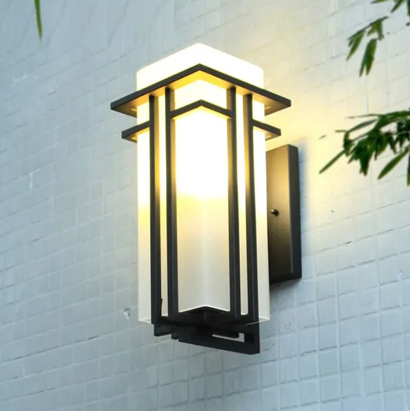 100% di qualità moderno semplice europeo vetro impermeabile Iro Led E27 lampada da parete per esterni per ingresso giardino Street Park Portico luce LLFA