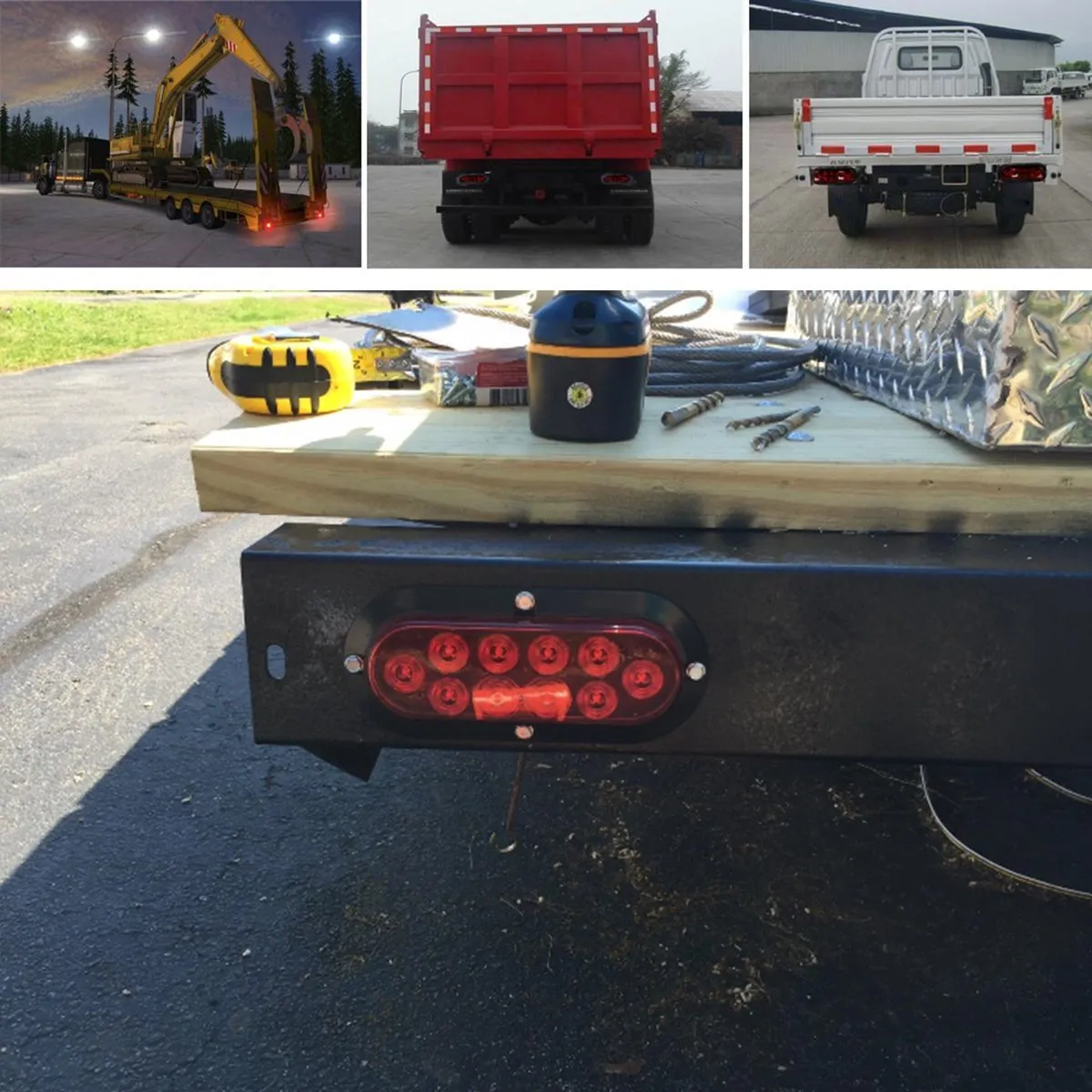 Feu arrière LED rouge, fonction de feu stop, clignotant, étanche IP65, 12V, pour camion, remorque, bateau, 6039039, 6310434