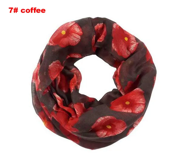 Factory Direct Sale Flower Print Voile Bomull Infinity Scarf Fashion Circle Scarf Stor Storlek Långskavar Kvinnor runt halsdukar 8 färger