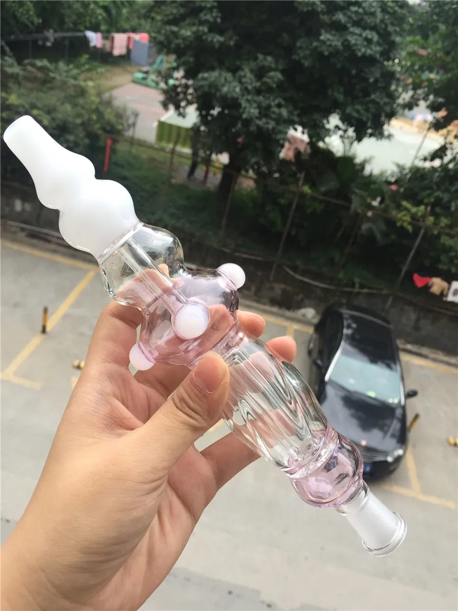 Thick Colorful smoking glass collect NC Kit 2016 Single glass Bong 14mm Joint Titanium Nail rolling papers