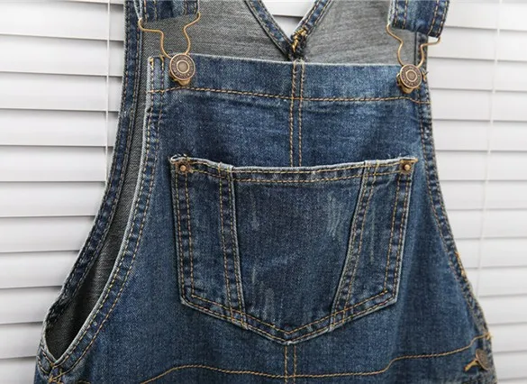 Wholesale- 2017 New Womens Ladies Baggy Denim Jeans Full Length Pinafore Dungaree Overall Jumpsuit