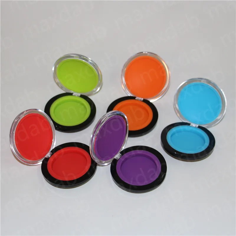 Hot Selling 6ml Silikonbehållare Acrylic Clam Shell Container Glas Silikon Bong Silikonburkar DAB vaxbehållare Gratis DHL