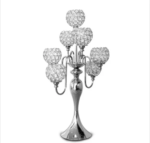 Metal reversible tall table center piece/glass candelabra center piece for wedding