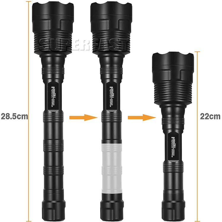 TR-3T6 LED-Taschenlampen, 3800 LM, taktische Taschenlampen, wasserdicht, Cree-Taschenlampen für Camping, Angeln, mit Einzelhandelsverpackung