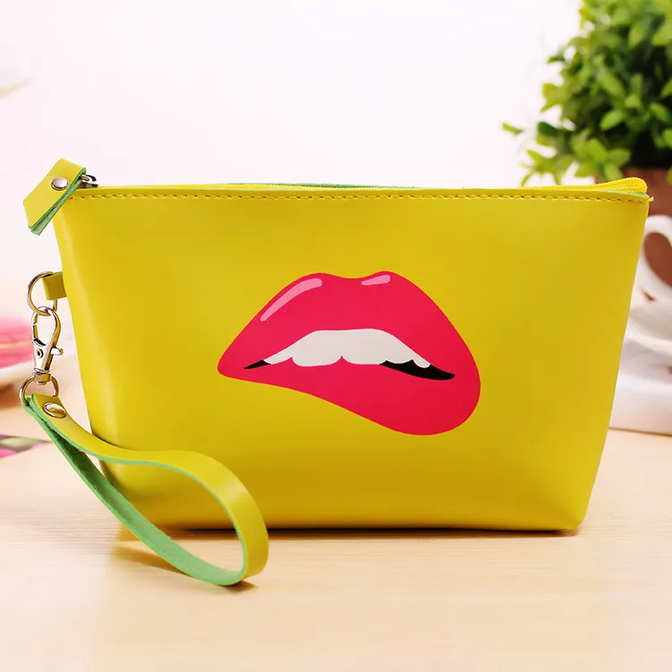 입술 모양의 화장품 가방 3D 프린트 화장품 가방 고품질 Zippers Pouch Purses7283047을 가진 고품질 전체 여행 메이크업 케이스