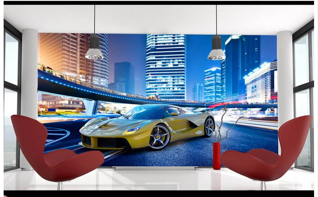 Hohe Qualität Benutzerdefinierte 3d fototapete wandbilder tapeten Um die kühlen sportwagen wandbilder tv wallpaper dekoration wohnzimmer tapete zu genießen