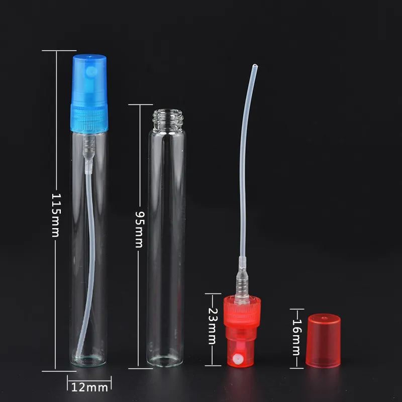 높은 품질 유리 향수 스프레이 병 10 ml 여성 6 F201707에 대 한 6 색 립 refillable 작은 분무기 atomizer