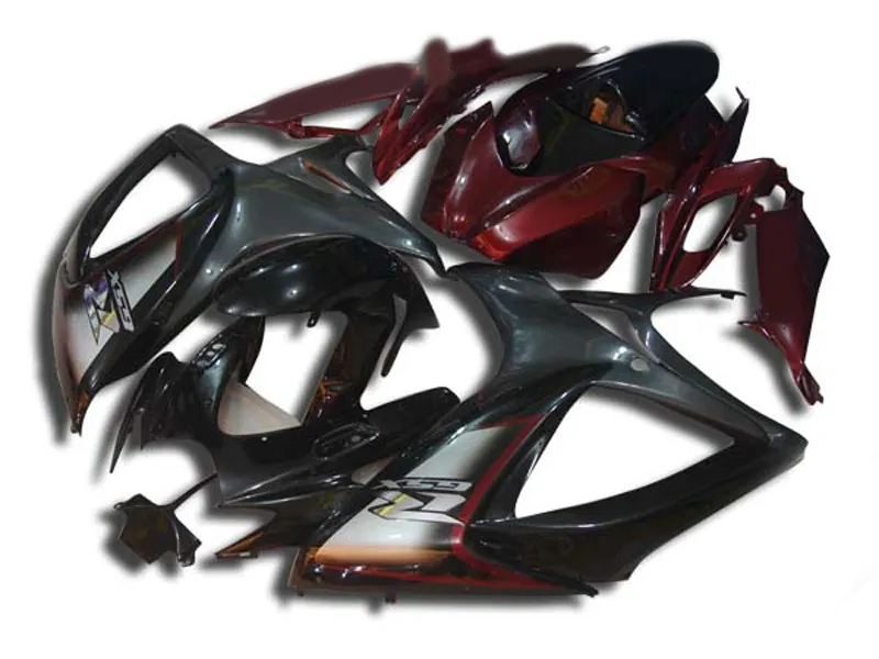 2006年のカスタムフェアリングキット2007年鈴木GSXR600 750 GSXR600 GSXR750 K6 06 07 GSXR 600 Red Black Fairings Body Kit Mn04