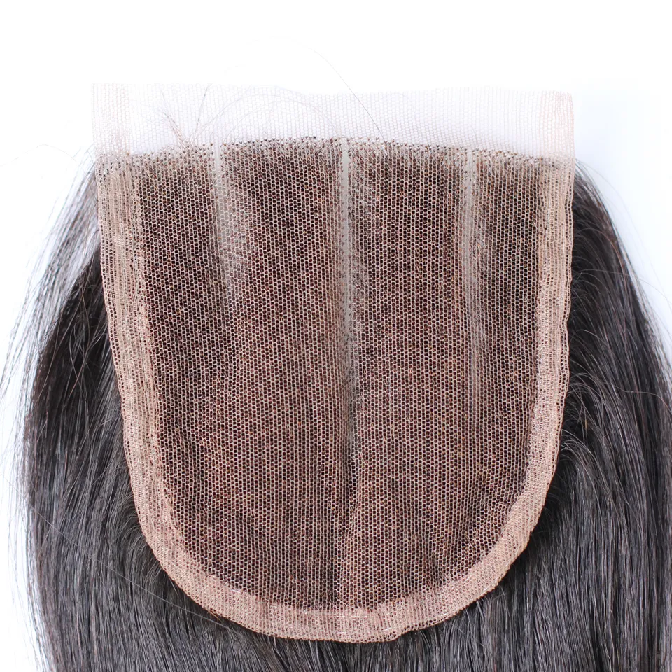 Peruvian Virgin Hair Straight 4x4 Lace Closure Middle part Natural Color Can be Dyed8396572