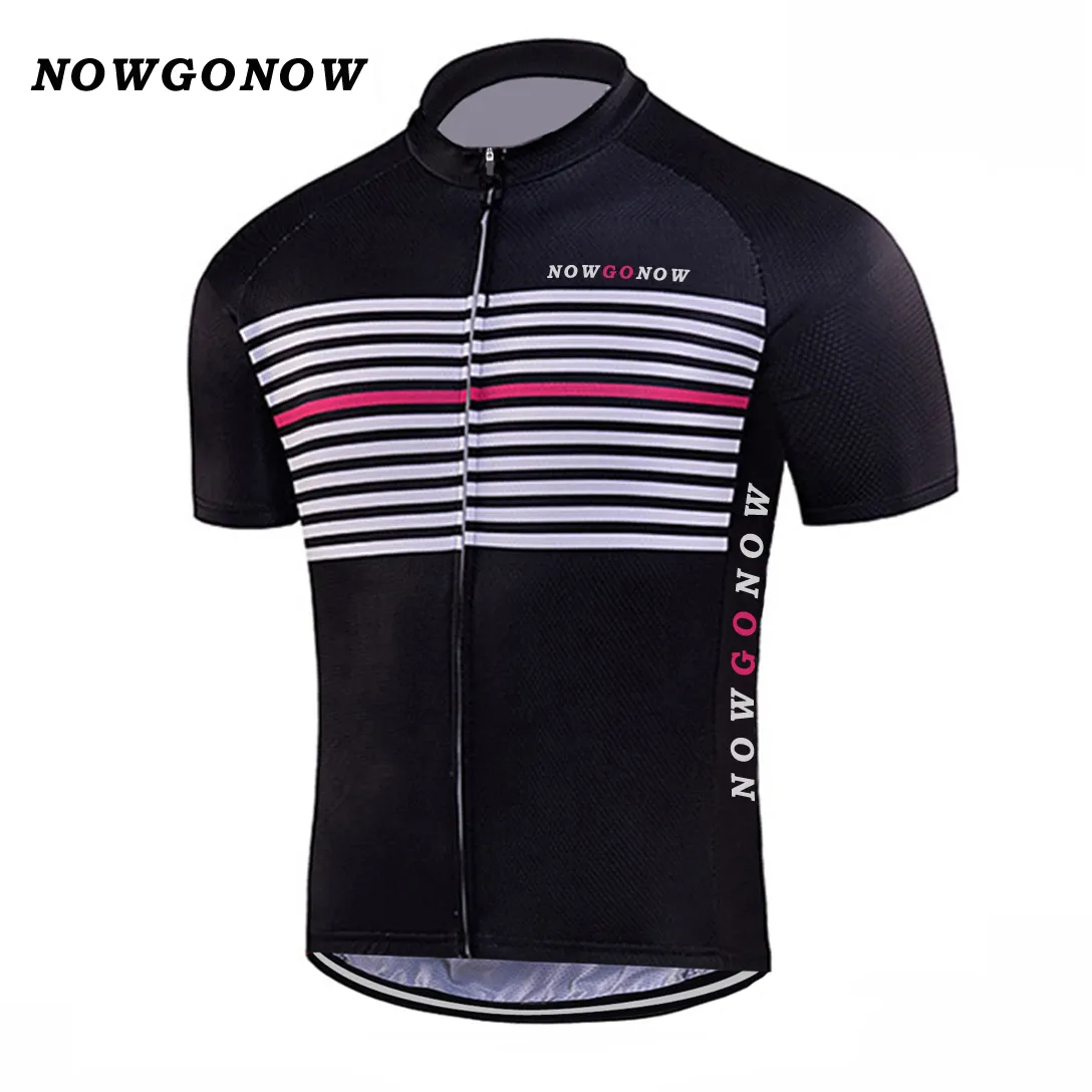 wholesale Maglia ciclismo uomo abbigliamento squadra linea abbigliamento bici nero pro riding road mountain maillot NOWGONOW pantaloncini con bretelle in gel china