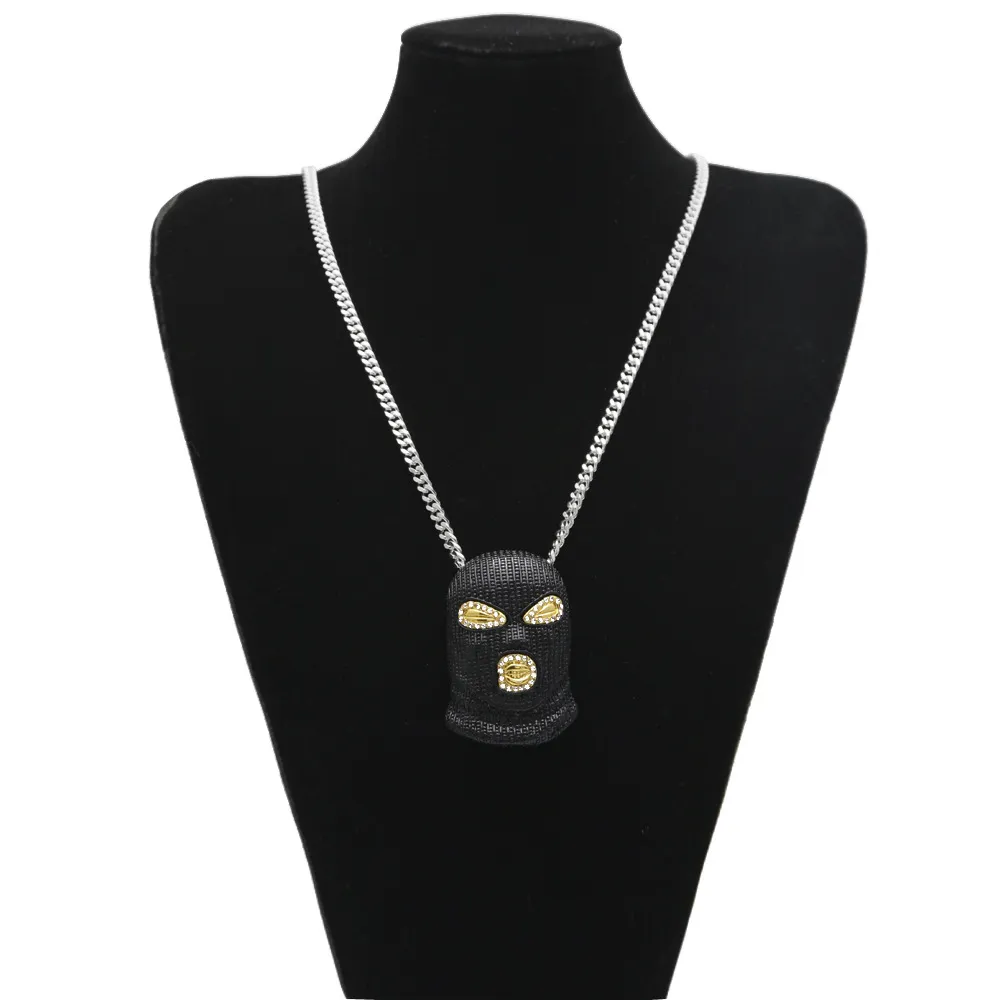 Хип-хоп CSGO ожерелье мужская панк стиль золото посеребренные Черная Маска голова Шарм кулон высокое качество