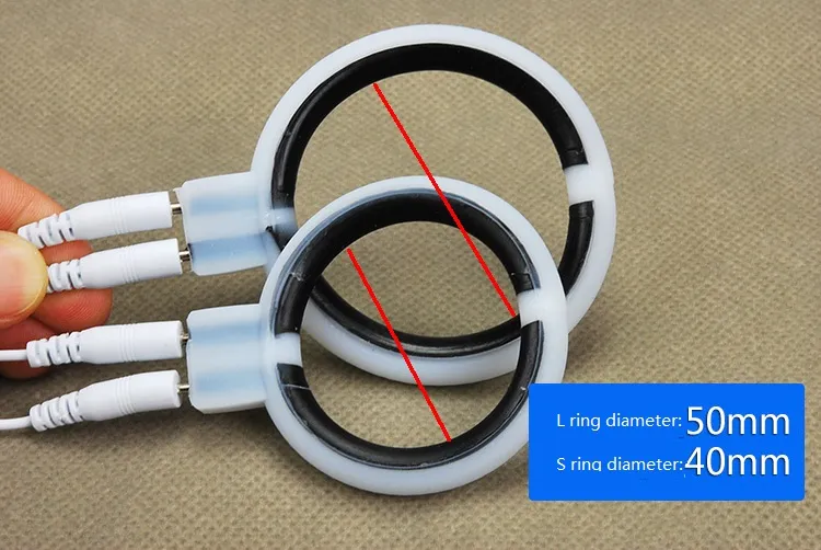 男性の陰茎のエクステンダ刺激装置の電気ショック装置の性のおもちゃ2サイズのコックリング