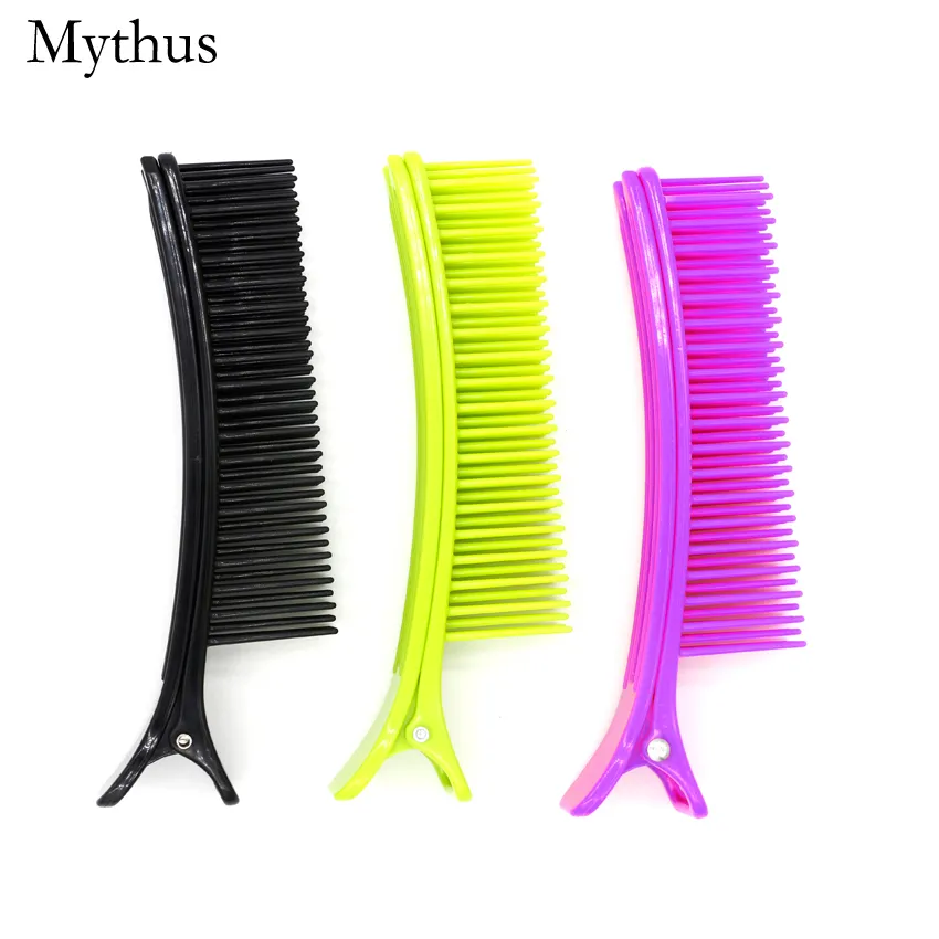 3 Colors Available 2Pcs/Set Hair Clip Comb , Hair Cutting Coloring Clips With Comb,Professional Barbers Hairdressing Styling Hair Tools