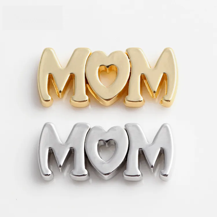 Top Alloy Metal Charms Moon Shape Mom Floating Family Charms Fit 30mm Magnetic Glass Locket6096165