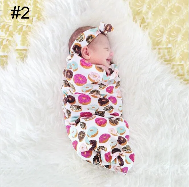 Ins nowe niemowlę dziecięce śpiwór śpiwory Baby Boys Dziewczęta muślinowy opasek na głowę nowonarodzone dziecko miękki bawełniany kokon w worek dwuczęściowy