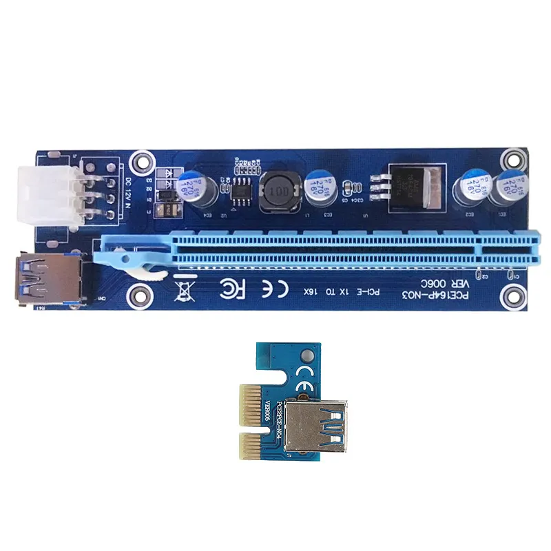 PCI-E USB3.0 Express 1x -16x GPU موسع بطاقة الناهض محول الطاقة 4pin الولايات المتحدة B00414