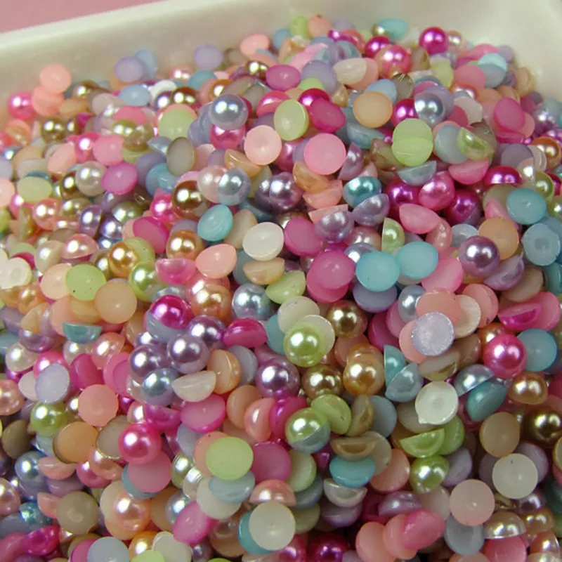 ABS Flat Back Half Pearl Beads 3mm Normal Color Craft ABS Imitation Pearls  Half Round Flatback Pearls From Xulinjewelry, $5.01