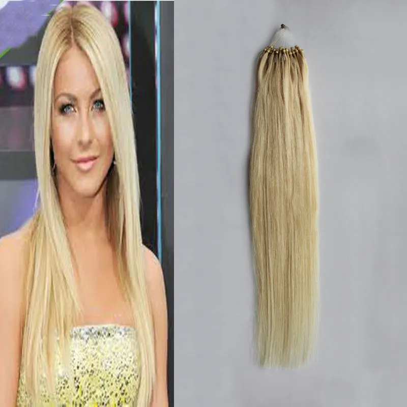 # 613 Bleach Blonde 100% бразильские волосы прямые петли микро кольцо волос 1G / Strand 50S / пакет 50 г 4B наращивание волос Micro ссылки