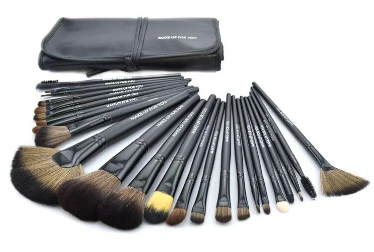 Pennelli trucco 24 pezzi / set i Make Up Kit pennelli cosmetici ombretto Pennelli trucco articoli di bellezza da toilette con borsa in PU