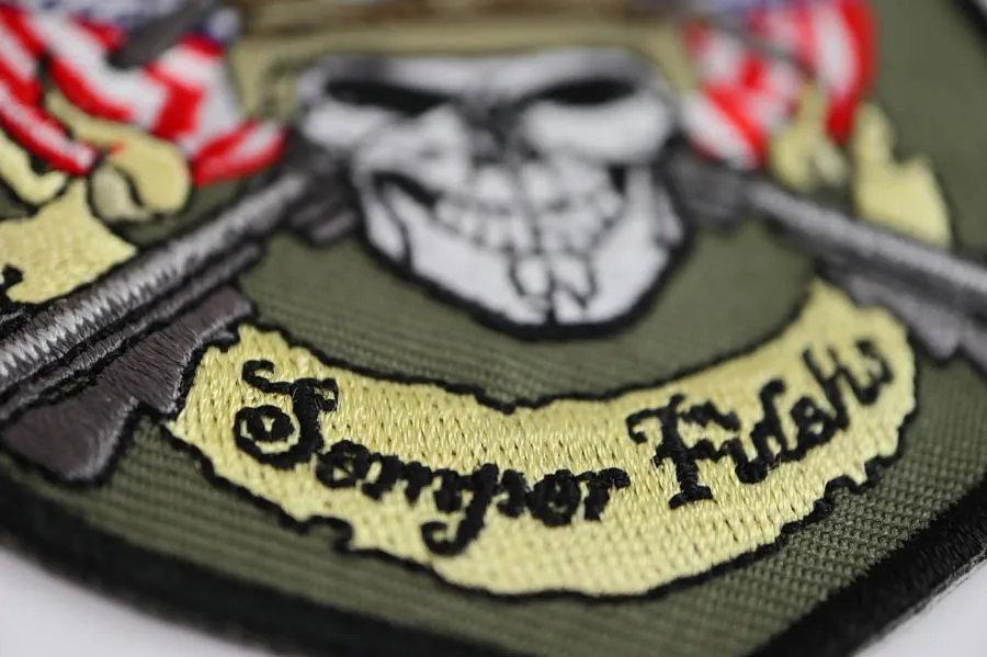 US MC Skull Semper Fidelis Patch 3,7x4 pollici Iron on Patch ricamato Badge Jacket Motorcycle Club Biker Outlaw MC Patch