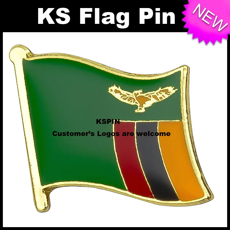 Sambia-Flaggen-Abzeichen-Flaggen-Pin 10pcs viel freies Verschiffen KS-0214