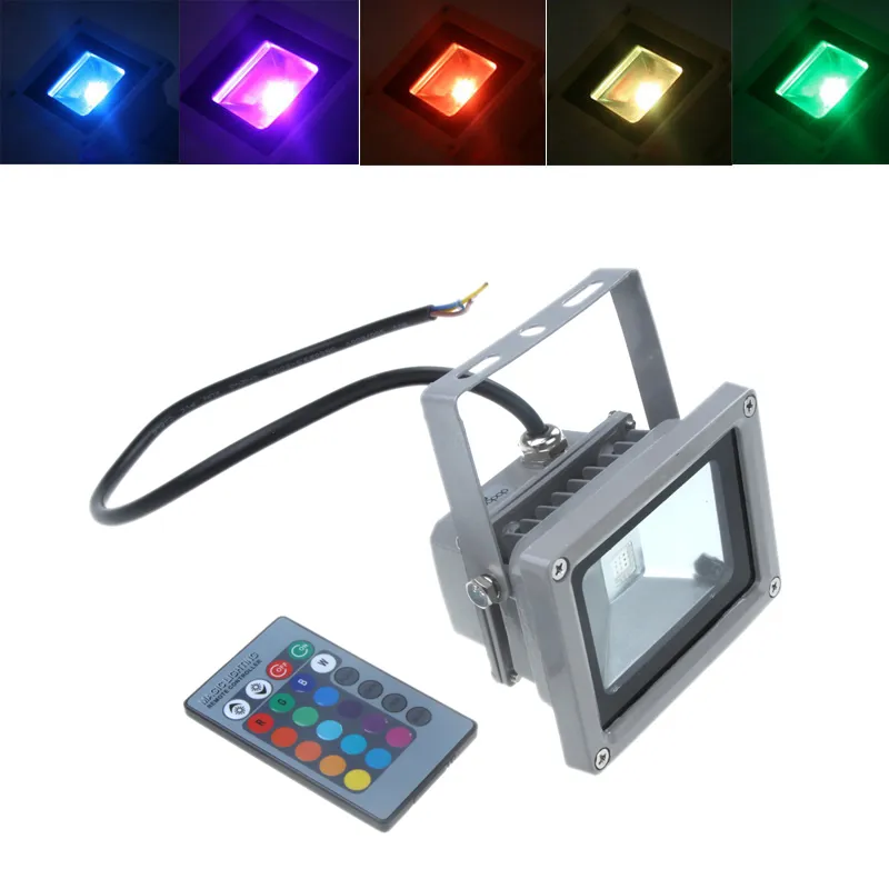 10W outdoor RGB LED Flood Light Waterproof IP66 Lamp With 24 key Remote Control AC 110240V Energy Saving Light lamp2050104