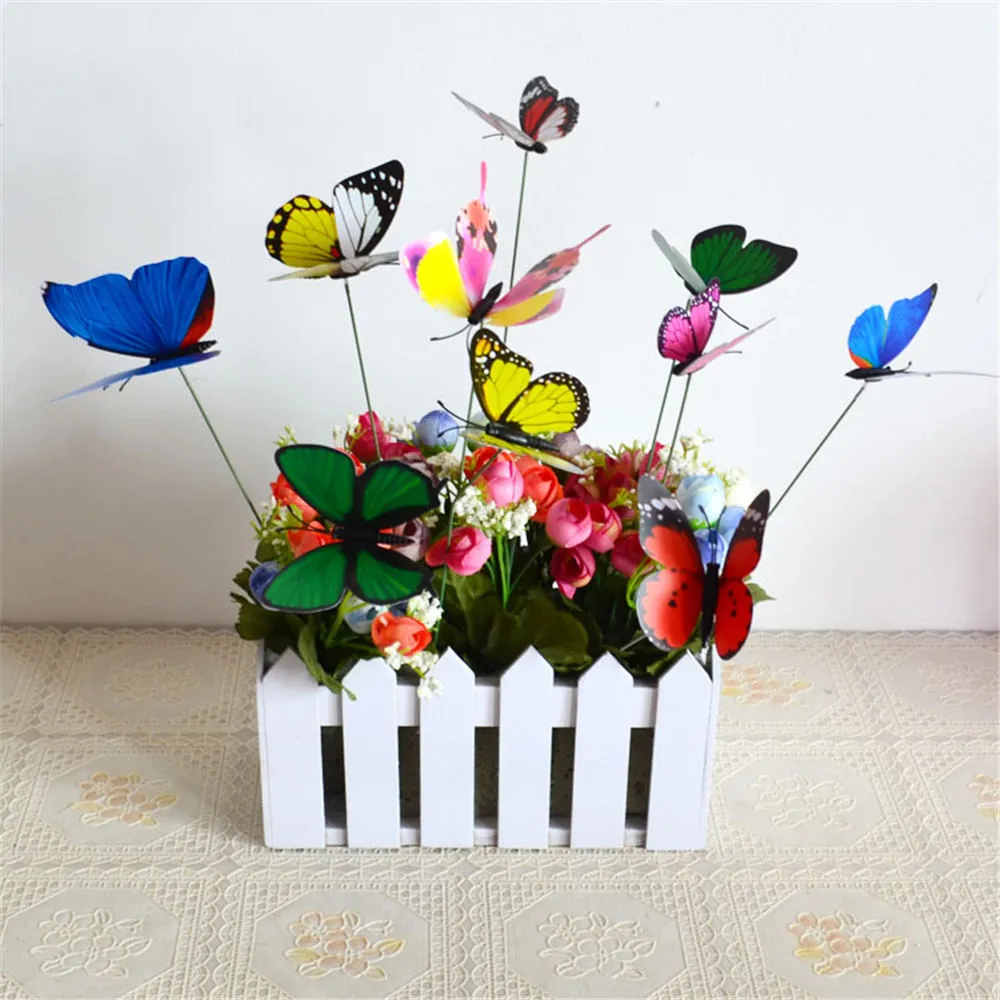 New Lovely Butterfly On Sticks Popular Art Garden Vase Lawn Craft Decoration Great Bedroom Modern DIY Decor8271087