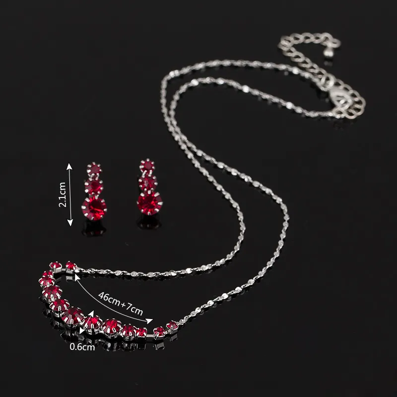 Mode Österreich Kristall Ohrringe Halsketten Brautschmuck Sets Weihnachtsgeschenk Kleid Hochzeit Accessoires Schmuck Der Brautschmuck