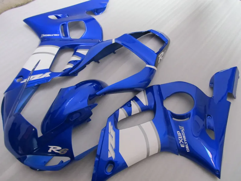 Top selling fairing kit for Yamaha YZF R6 98 99 00 01 02 blue white fairings set YZFR6 1998-2002 OT21