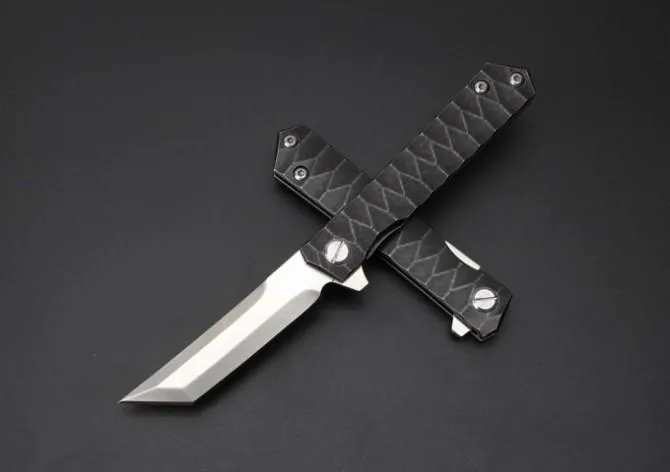 High-end messen TS Titanum Handvat vouwmes 9Cr18MovBlade Black Box, Satiin Finish Surface, Camping Mes EDC Tools