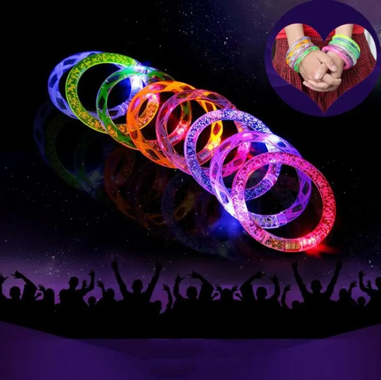 Veelkleurige LED Knipperende Armband Licht op Acryl Bangle voor Party Bar Chiristmas Hot Dance Gift LED Bangle