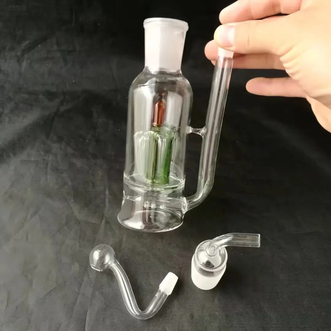 Crown Silent Glass Hookah, Bongs de vidrio al por mayor Quemador de aceite Tubos de vidrio Tubos de agua Plataformas petroleras Fumar Envío gratis