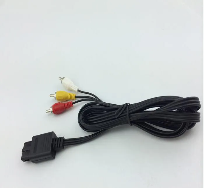 180 cm AV TV RCA Video Cord Kabel Voor Game cube/voor SNES GameCube/voor Nintendo voor N64 64 Groothandel Winkel 500 stk/partij