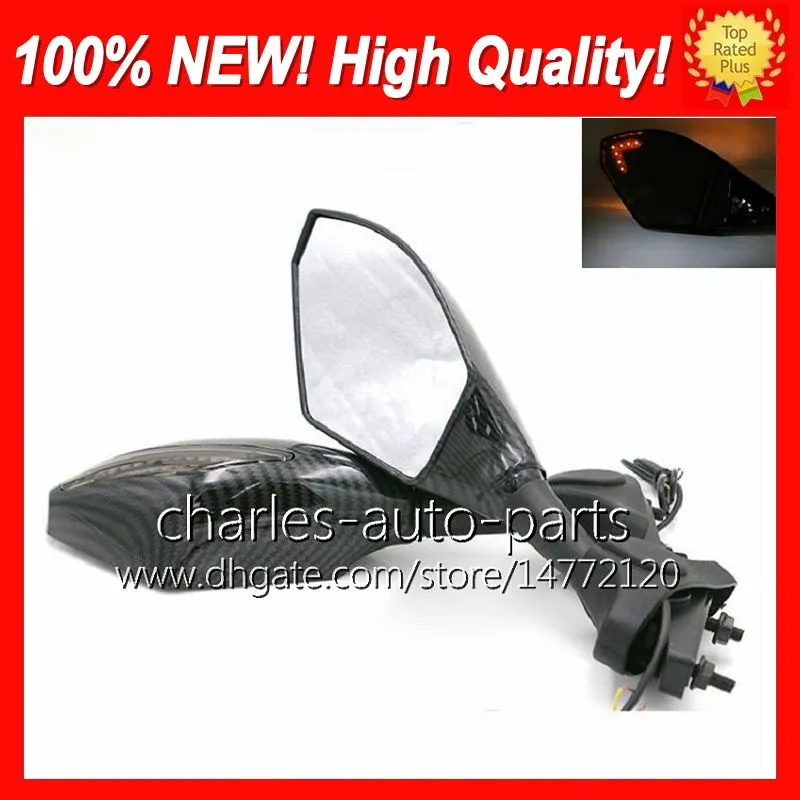 Carbon Look Rearview Mirrors With Turn Signal LEDs For Suzuki GSXR600 GSXR750 GSXR1000