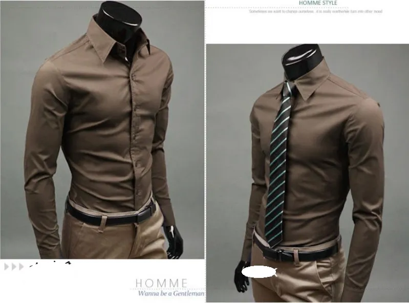 الجملة-رجل يتأهل فريد العنق اللباس أنيق طويل الأكمام قمصان رجالي اللباس قمصان 17 ألوان، الحجم: M-XXXL 6492