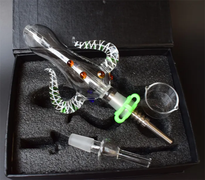 2020 NC Kit OX Horn Shap Glasrör 14mm Joint Nectar Collector 4.0 Kit Glas Bongs för rökrör